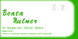beata mulner business card