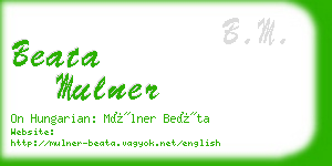 beata mulner business card